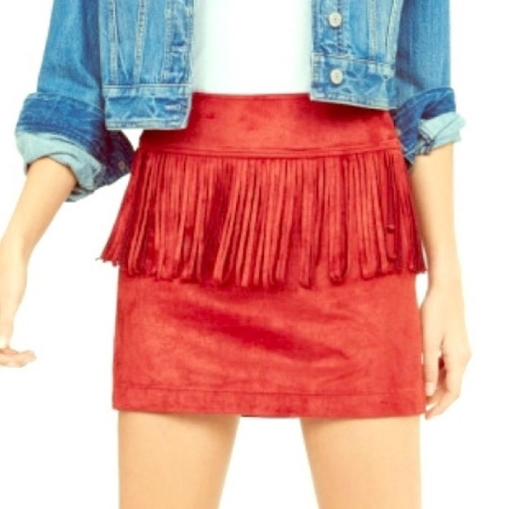 Fringe mini skirt